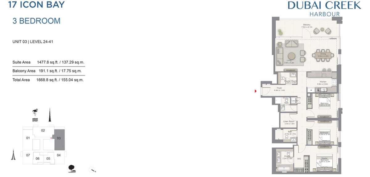 23456_3 BR, Unit 3, Level 24-41